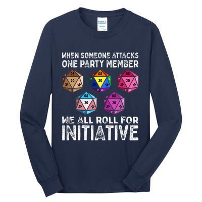 When Someone Attacks One Party Member D20 Dice Lgbtq Ally Tall Long Sleeve T-Shirt