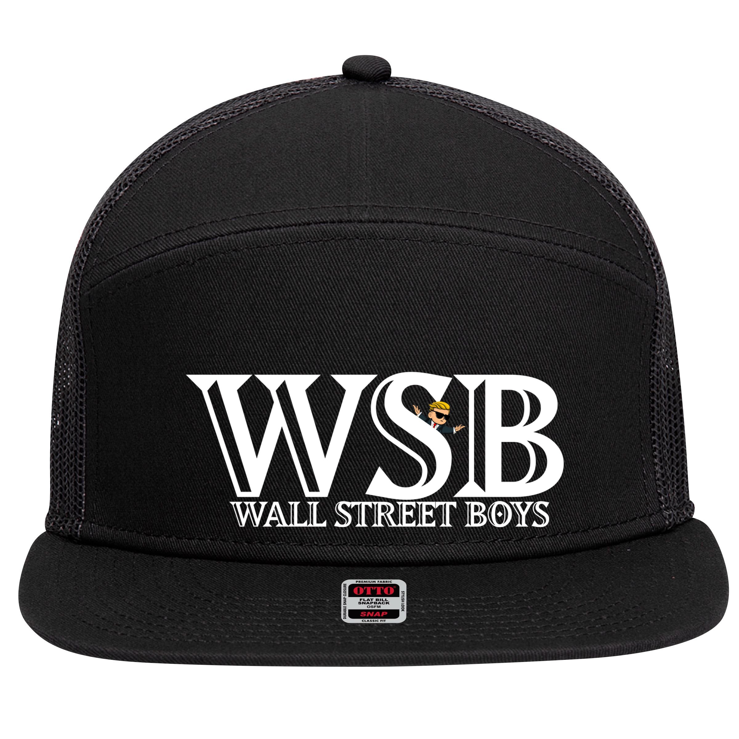WSB Wall Street Boys  7 Panel Mesh Trucker Snapback Hat