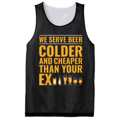 We Serve Beer Colder Cheaper Than Your Ex Funny Bartender Mesh Reversible Basketball Jersey Tank