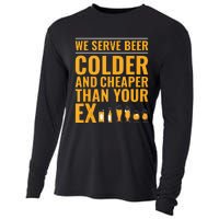 We Serve Beer Colder Cheaper Than Your Ex Funny Bartender Cooling Performance Long Sleeve Crew