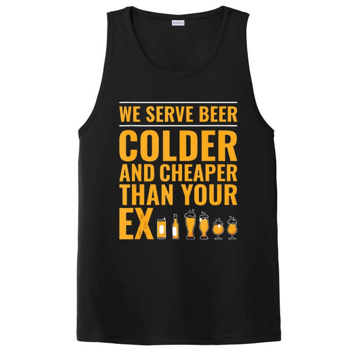 We Serve Beer Colder Cheaper Than Your Ex Funny Bartender PosiCharge Competitor Tank