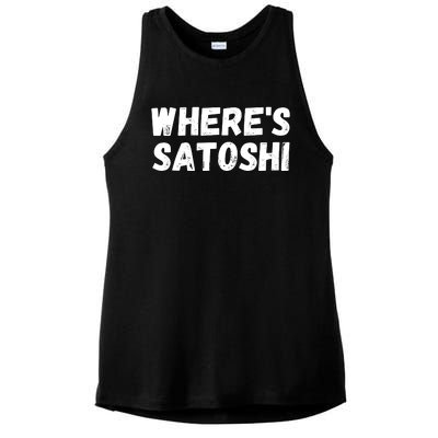 Where’s Satoshi, Bitcoin, DeFi BTC, Est.2009, Crypto Mining Ladies PosiCharge Tri-Blend Wicking Tank