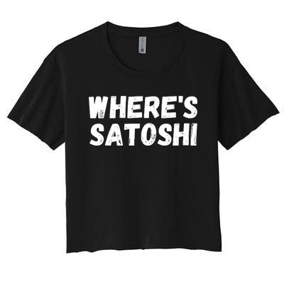 Where’s Satoshi, Bitcoin, DeFi BTC, Est.2009, Crypto Mining Women's Crop Top Tee