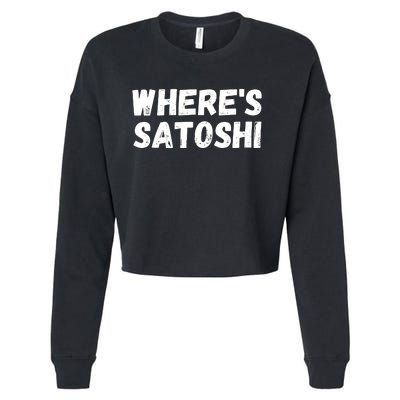 Where’s Satoshi, Bitcoin, DeFi BTC, Est.2009, Crypto Mining Cropped Pullover Crew