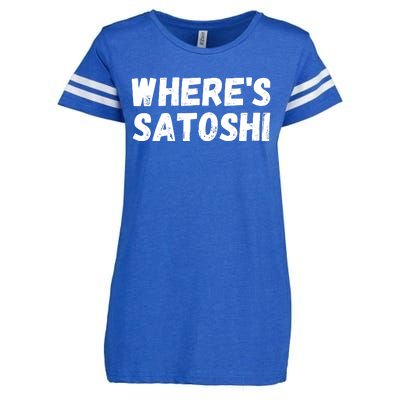 Where’s Satoshi, Bitcoin, DeFi BTC, Est.2009, Crypto Mining Enza Ladies Jersey Football T-Shirt