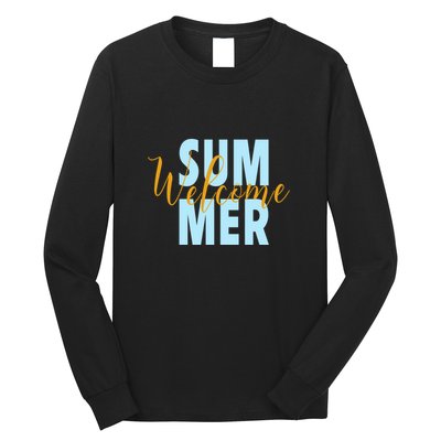 Welcome Summer | Beach Graphic Tops Summer Vacation Long Sleeve Shirt
