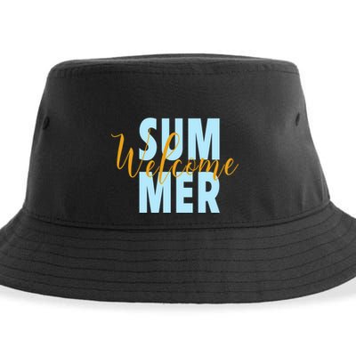 Welcome Summer | Beach Graphic Tops Summer Vacation Sustainable Bucket Hat