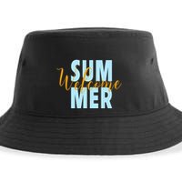 Welcome Summer | Beach Graphic Tops Summer Vacation Sustainable Bucket Hat
