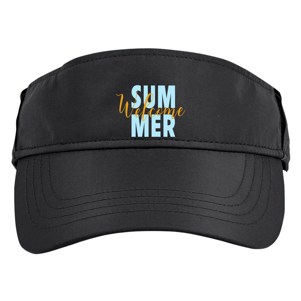 Welcome Summer | Beach Graphic Tops Summer Vacation Adult Drive Performance Visor