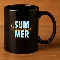 Welcome Summer | Beach Graphic Tops Summer Vacation 11oz C Handle Ceramic Mug
