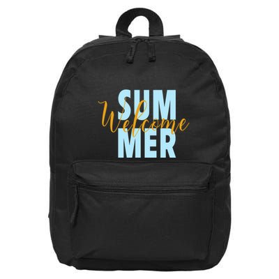 Welcome Summer | Beach Graphic Tops Summer Vacation 16 in Basic Backpack