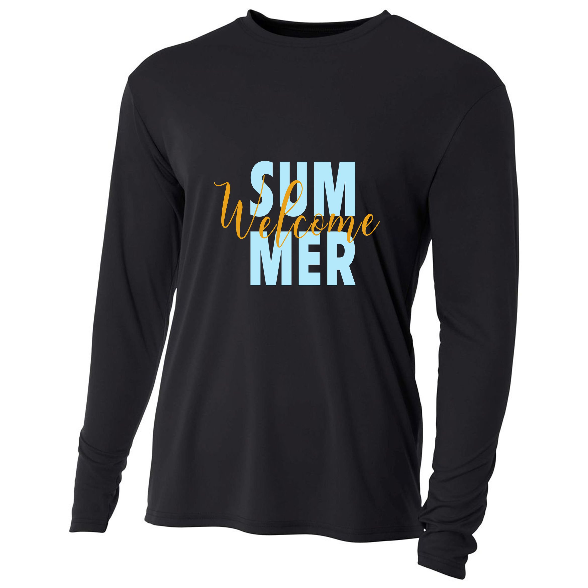 Welcome Summer | Beach Graphic Tops Summer Vacation Cooling Performance Long Sleeve Crew