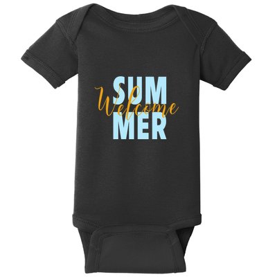 Welcome Summer | Beach Graphic Tops Summer Vacation Baby Bodysuit