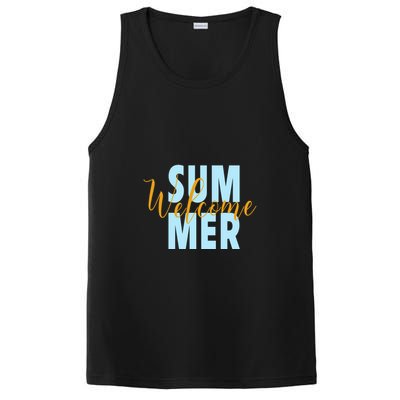Welcome Summer | Beach Graphic Tops Summer Vacation PosiCharge Competitor Tank