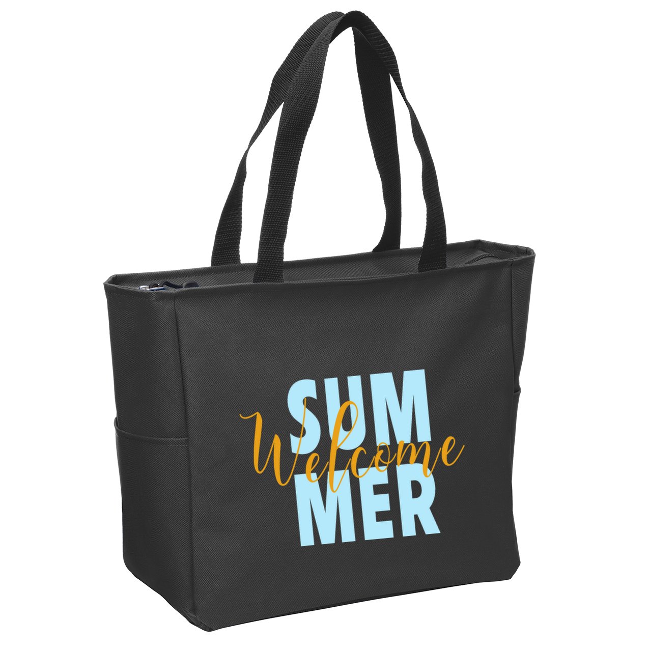 Welcome Summer | Beach Graphic Tops Summer Vacation Zip Tote Bag