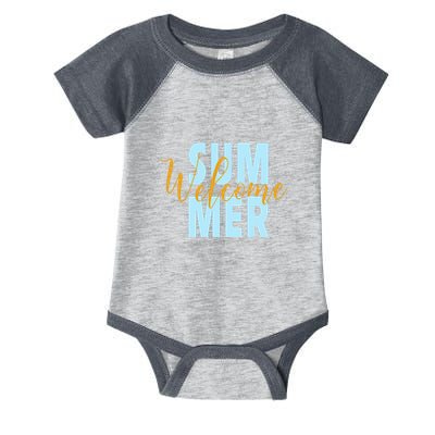 Welcome Summer | Beach Graphic Tops Summer Vacation Infant Baby Jersey Bodysuit