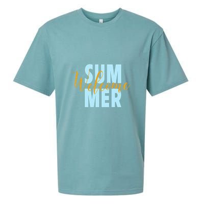 Welcome Summer | Beach Graphic Tops Summer Vacation Sueded Cloud Jersey T-Shirt