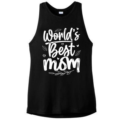 World S Best Mom Ladies PosiCharge Tri-Blend Wicking Tank