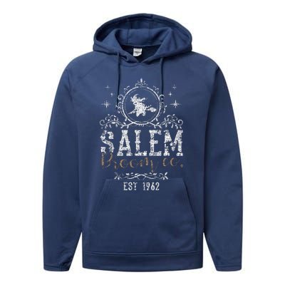 Witches Salem Broom Company Grunge Halloween Performance Fleece Hoodie