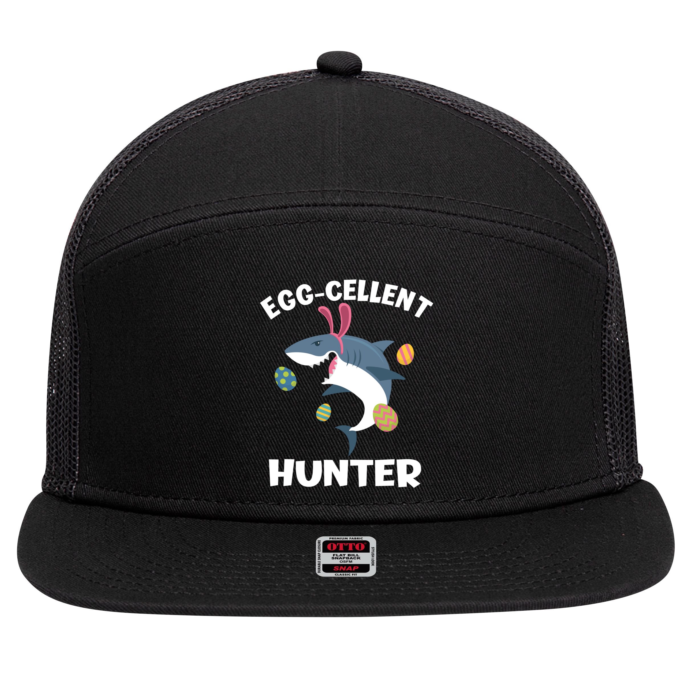 White Shark Bunny Eggfunny Giftcellent Hunter Funny Easter Cute Gift 7 Panel Mesh Trucker Snapback Hat
