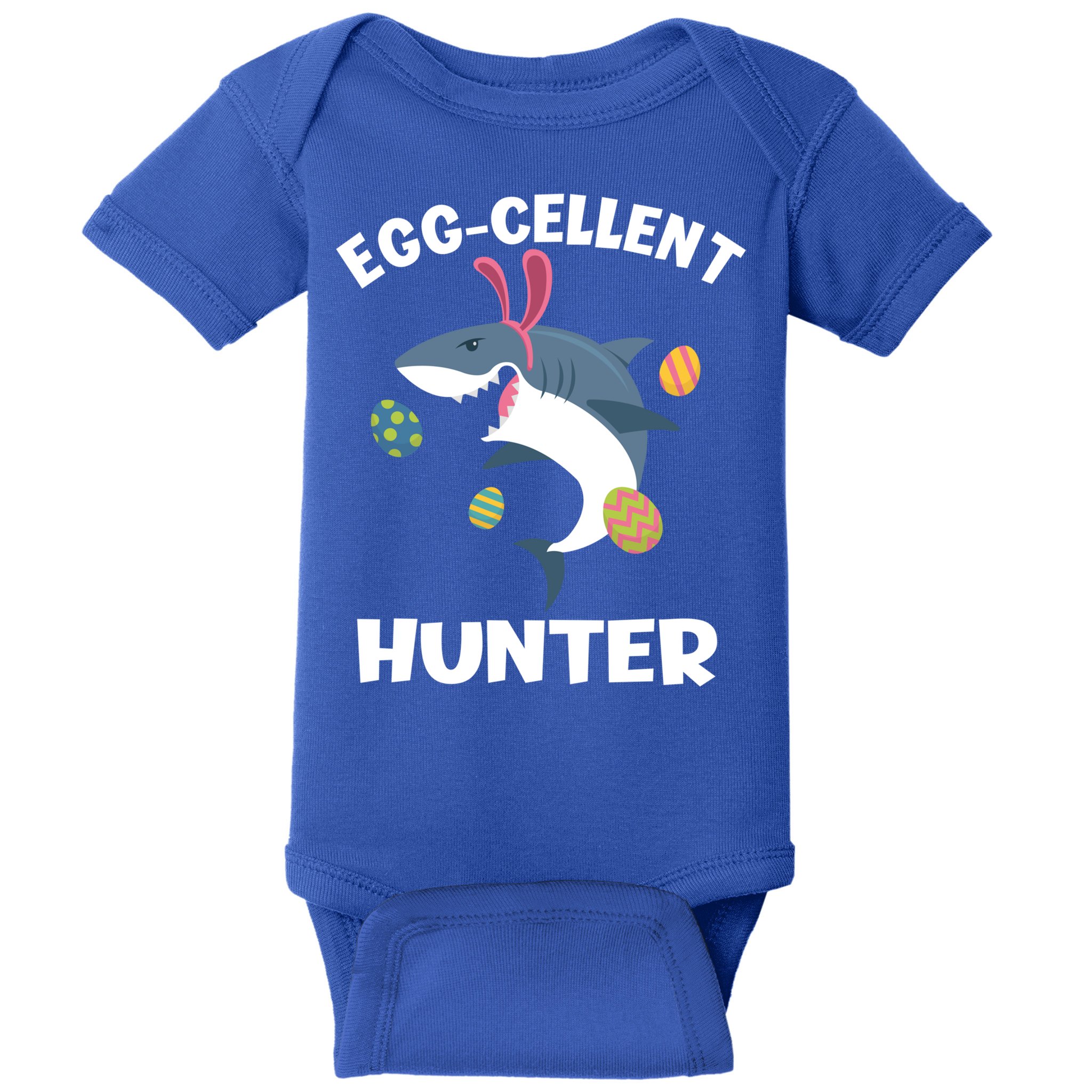 White Shark Bunny Eggfunny Giftcellent Hunter Funny Easter Cute Gift Baby Bodysuit