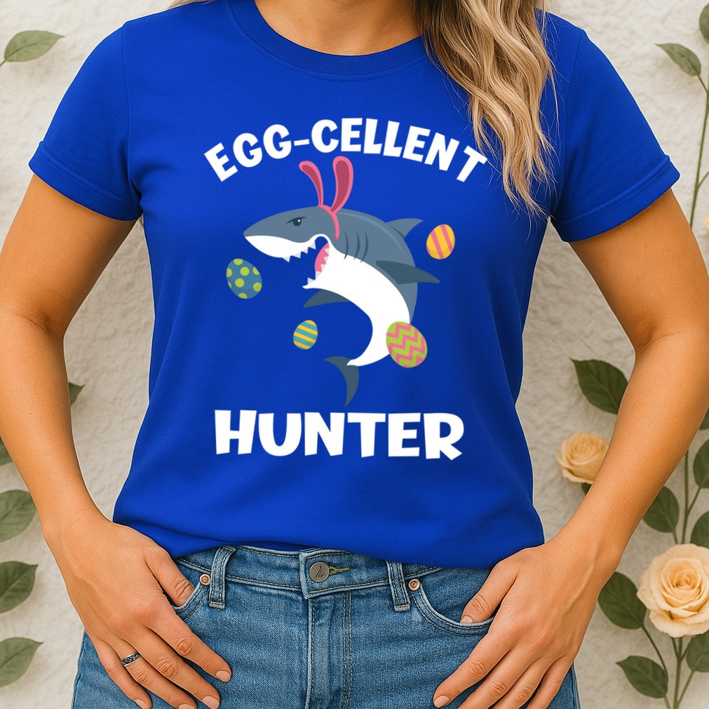 White Shark Bunny Eggfunny Giftcellent Hunter Funny Easter Cute Gift Womens T-Shirt
