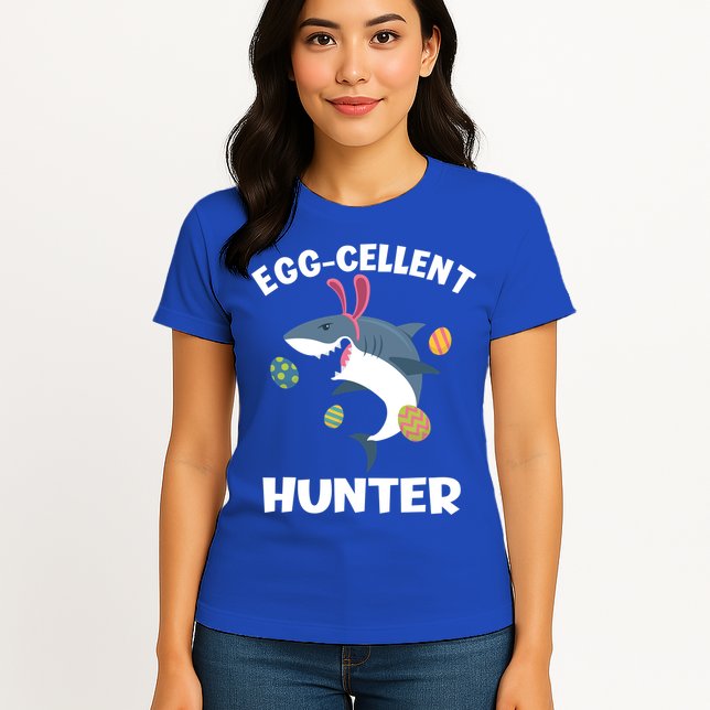 White Shark Bunny Eggfunny Giftcellent Hunter Funny Easter Cute Gift Womens T-Shirt