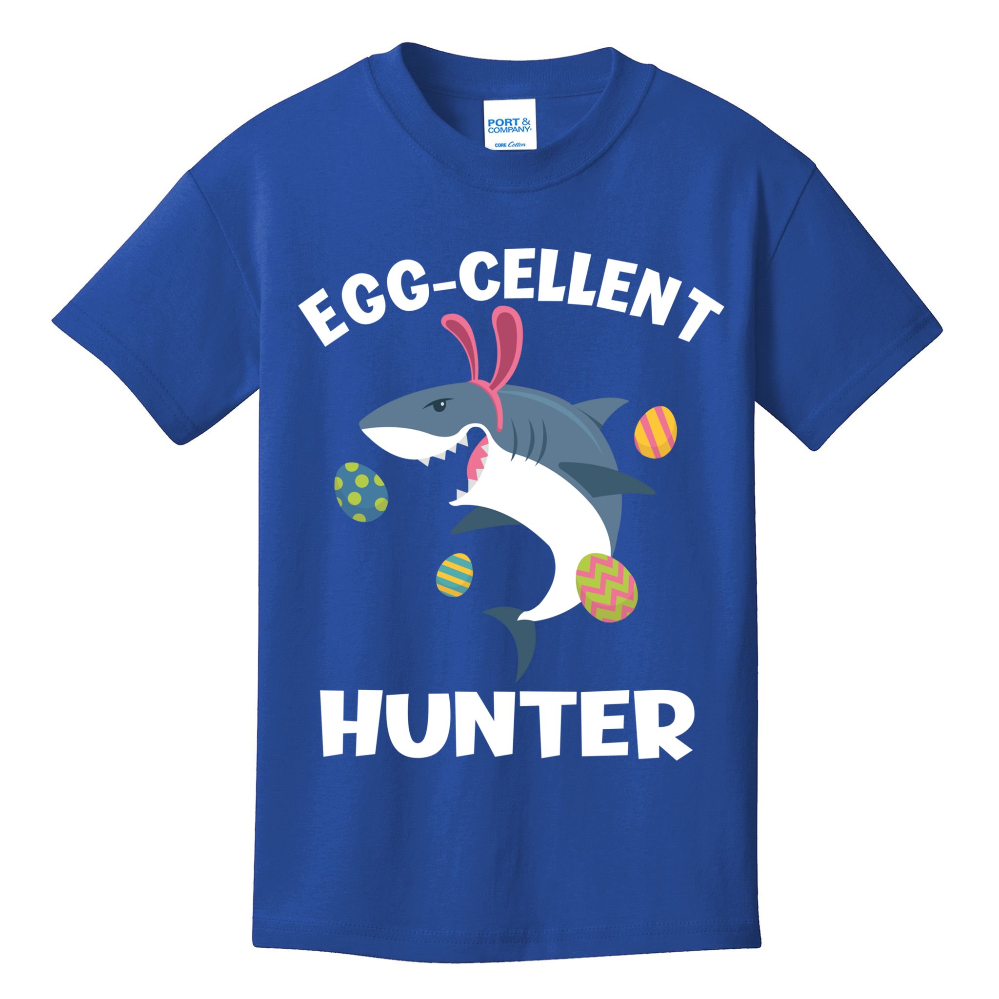 White Shark Bunny Eggfunny Giftcellent Hunter Funny Easter Cute Gift Kids T-Shirt