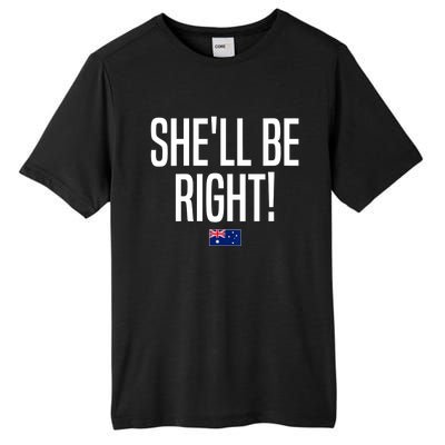 Wo She'll Be Right Australia Aussie Australian Slang V-Neck Tall Fusion ChromaSoft Performance T-Shirt