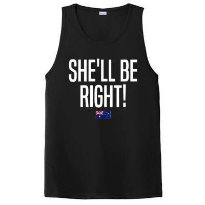 Wo She'll Be Right Australia Aussie Australian Slang V-Neck PosiCharge Competitor Tank