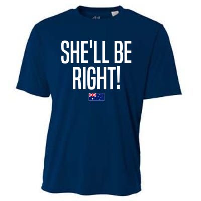 Wo She'll Be Right Australia Aussie Australian Slang V-Neck Cooling Performance Crew T-Shirt