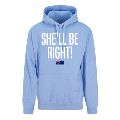 Wo She'll Be Right Australia Aussie Australian Slang V-Neck Unisex Surf Hoodie