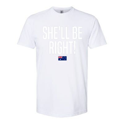 Wo She'll Be Right Australia Aussie Australian Slang V-Neck Softstyle CVC T-Shirt