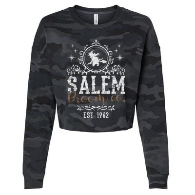 Witches Salem Broom Company Grunge Halloween S Witch Gift Cropped Pullover Crew