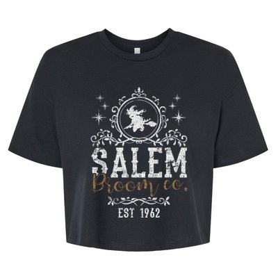 Witches Salem Broom Company Grunge Halloween S Witch Gift Bella+Canvas Jersey Crop Tee