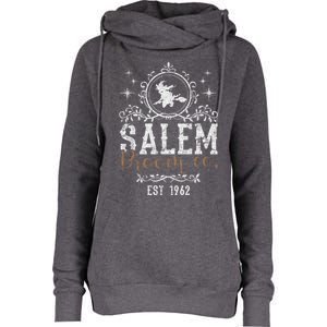 Witches Salem Broom Company Grunge Halloween S Witch Gift Womens Funnel Neck Pullover Hood