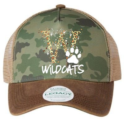 Wildcats Spirit Bold Letter W And Paw Legacy Tie Dye Trucker Hat