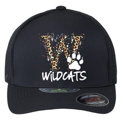 Wildcats Spirit Bold Letter W And Paw Flexfit Unipanel Trucker Cap