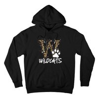 Wildcats Spirit Bold Letter W And Paw Hoodie