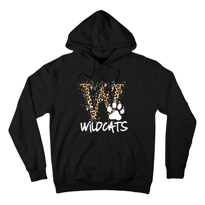 Wildcats Spirit Bold Letter W And Paw Hoodie