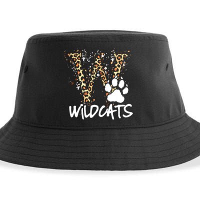 Wildcats Spirit Bold Letter W And Paw Sustainable Bucket Hat