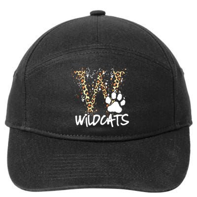 Wildcats Spirit Bold Letter W And Paw 7-Panel Snapback Hat