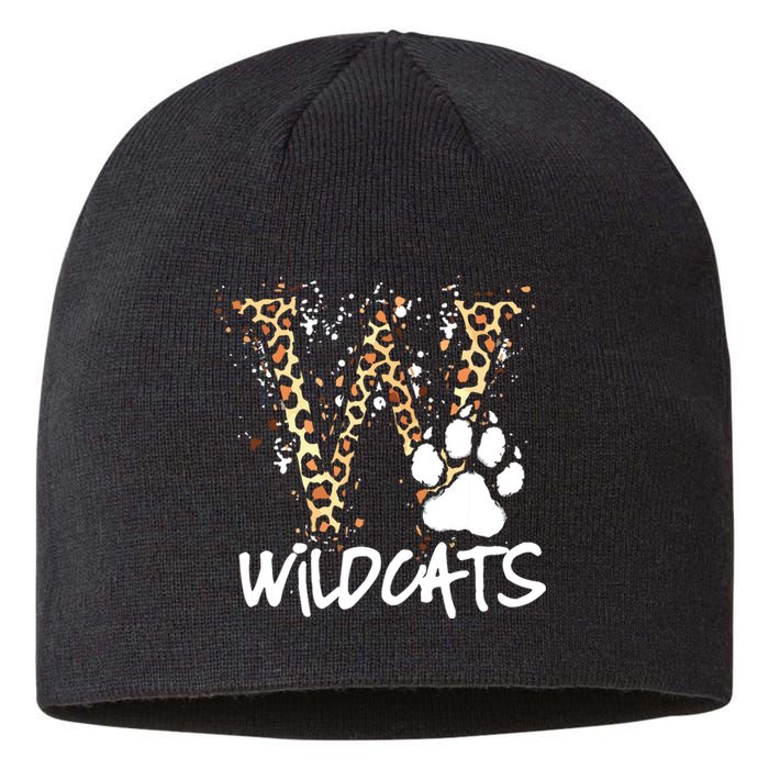 Wildcats Spirit Bold Letter W And Paw Sustainable Beanie