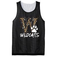 Wildcats Spirit Bold Letter W And Paw Mesh Reversible Basketball Jersey Tank