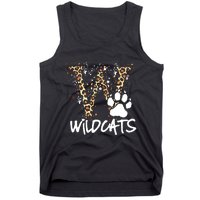 Wildcats Spirit Bold Letter W And Paw Tank Top