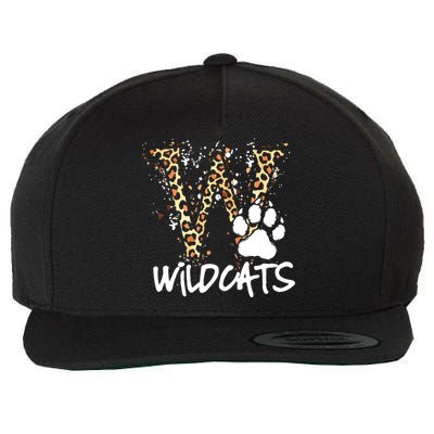 Wildcats Spirit Bold Letter W And Paw Wool Snapback Cap