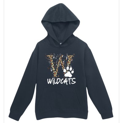 Wildcats Spirit Bold Letter W And Paw Urban Pullover Hoodie