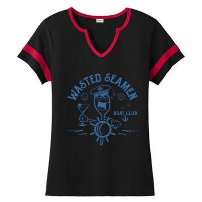 Wasted Seamen Boat Club Ladies Halftime Notch Neck Tee