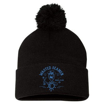 Wasted Seamen Boat Club Pom Pom 12in Knit Beanie