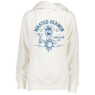 Wasted Seamen Boat Club Womens Funnel Neck Pullover Hood